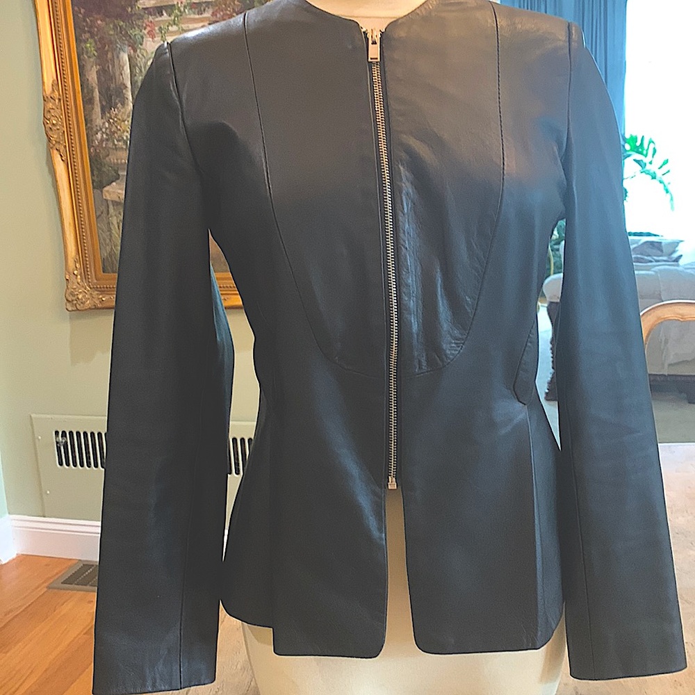 Zara Black Leather Blazer